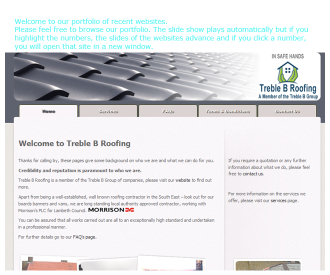 Treble B Roofing Screenshot